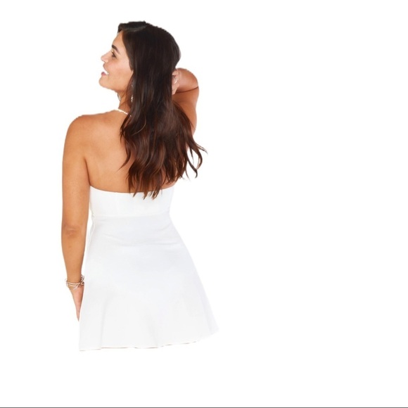 Show Me Your Mumu Enchanted Bow Babydoll Dress White Strapless Mini Small - Picture 2 of 6